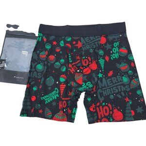 NWT Fabletics Mens Black HoHoHo Holiday Boxer Briefs Size S Christmas Theme